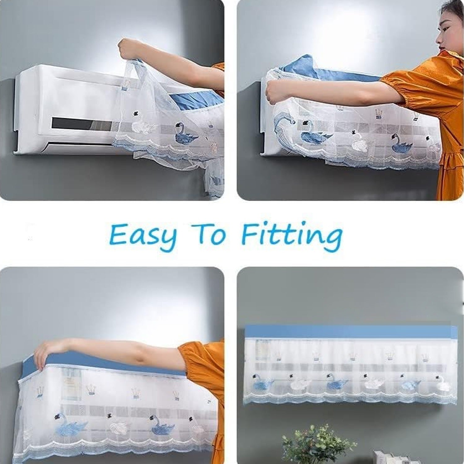 Folding Split AC Dust Cover â€“ Washable, Dustproof (1 Pc, approx 1 Ton)