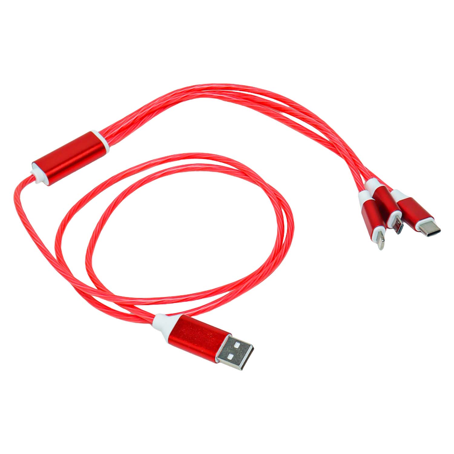 3-in-1 LED Glow Fast Charging Cable (1 Pc)