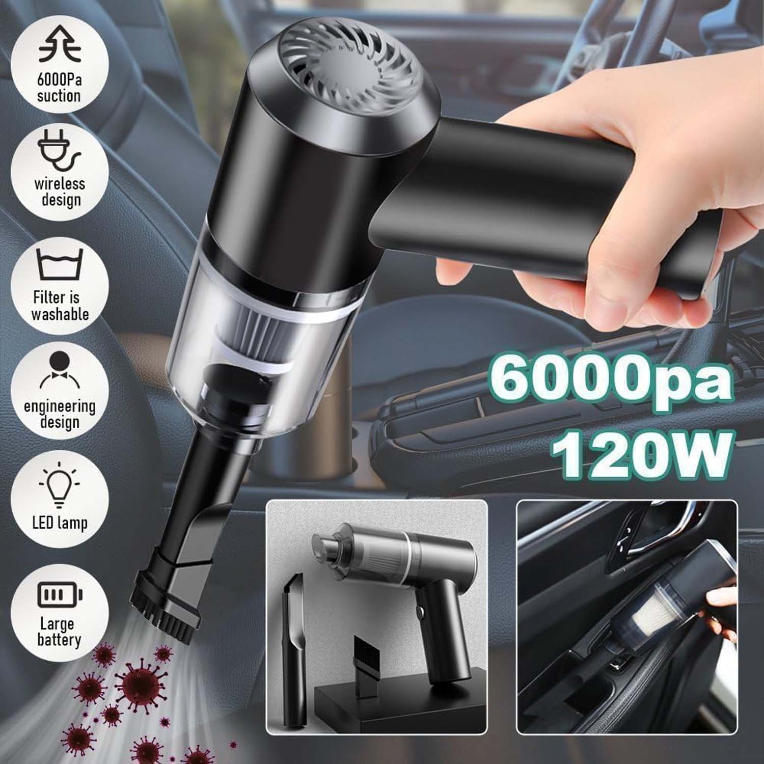3-in-1 Mini Car Vacuum additional product angle