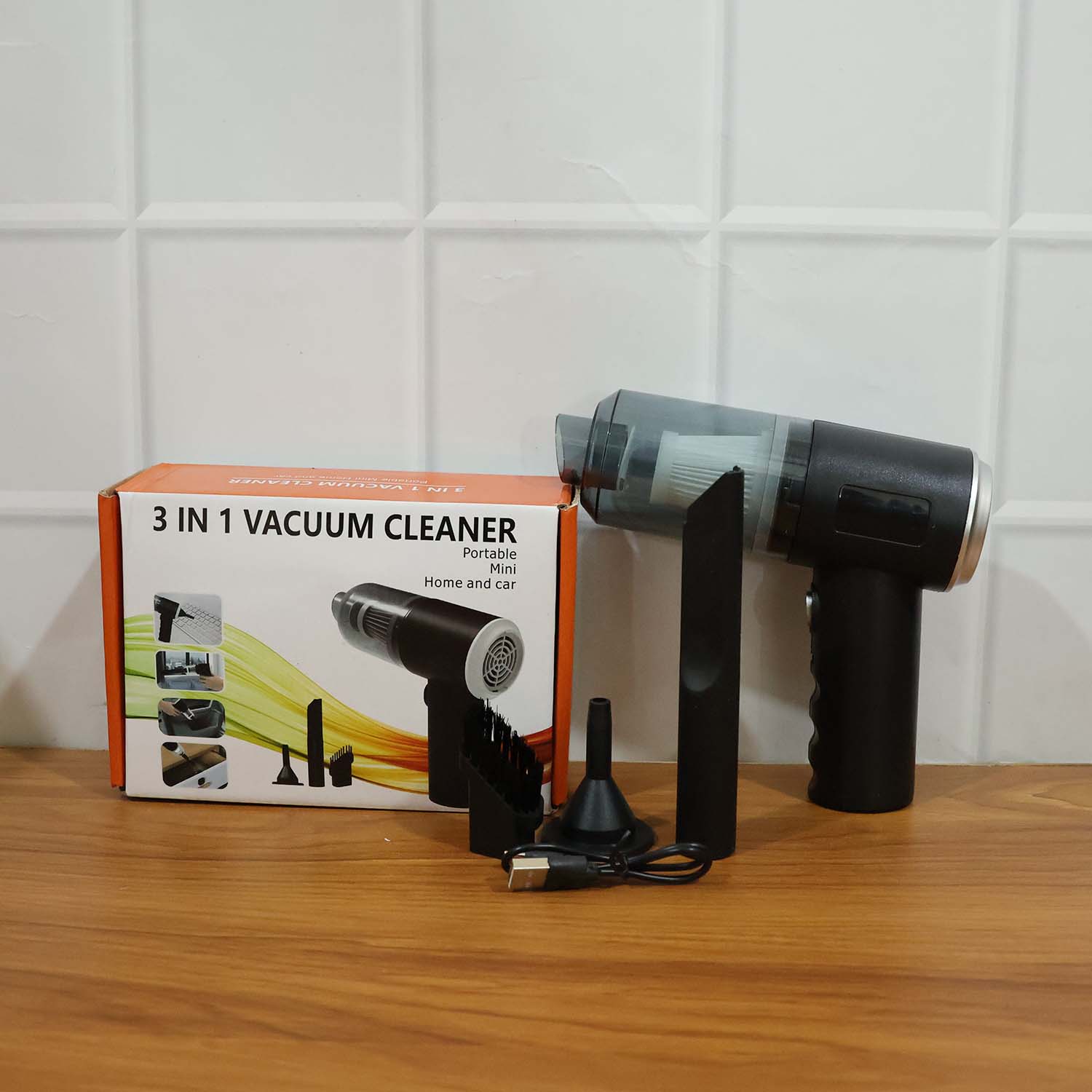 3-in-1 Mini Car Vacuum â€“ Wireless, Rechargeable & Portable Cleaner