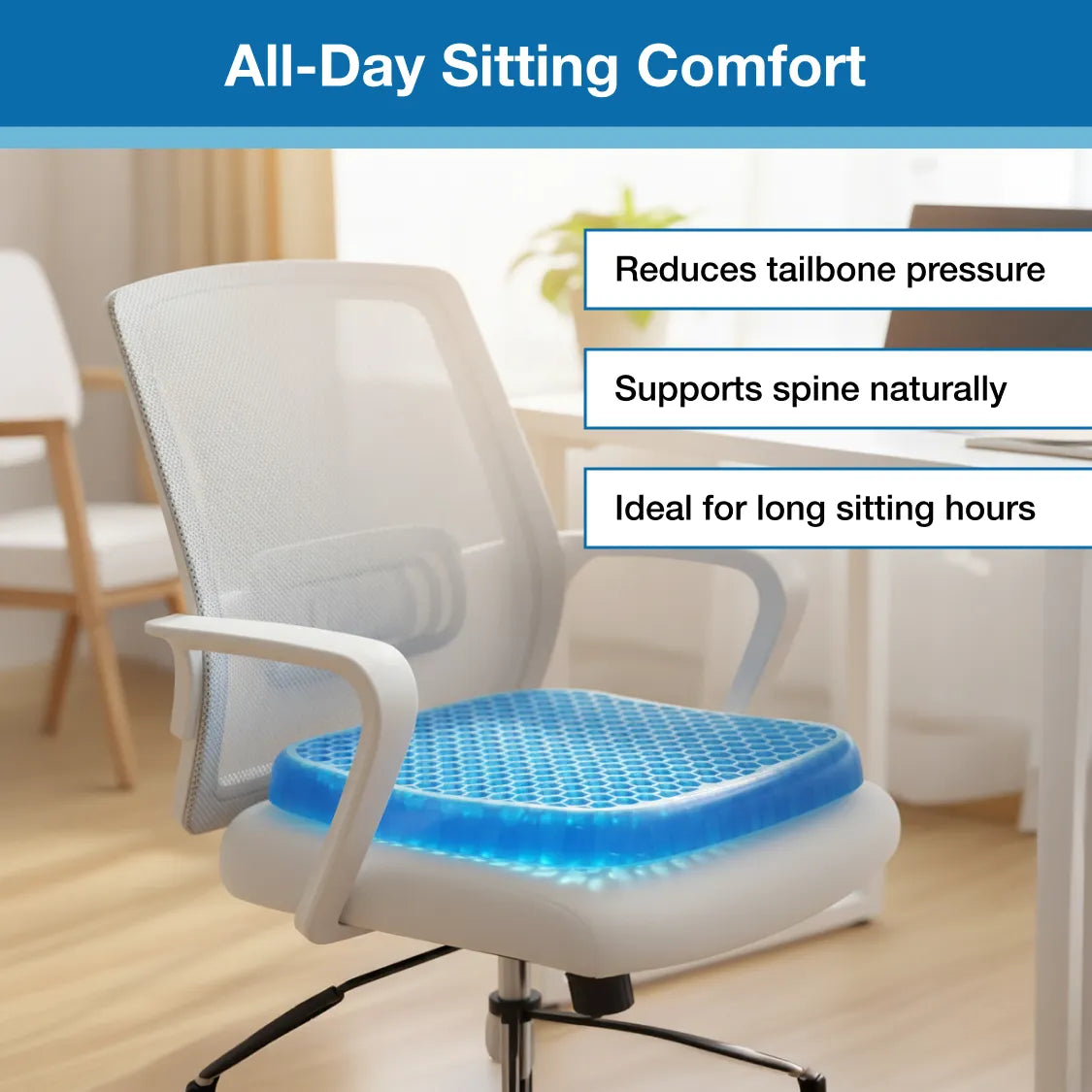 DeoDap Cushion Seat Flex Pillow, Orthopedic Seat Cushion Pad (Egg - main product shot