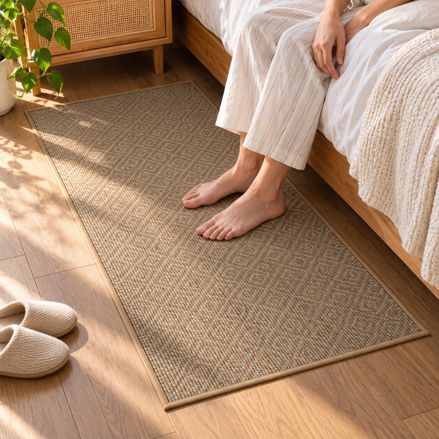 Textured Brown Floor Runner