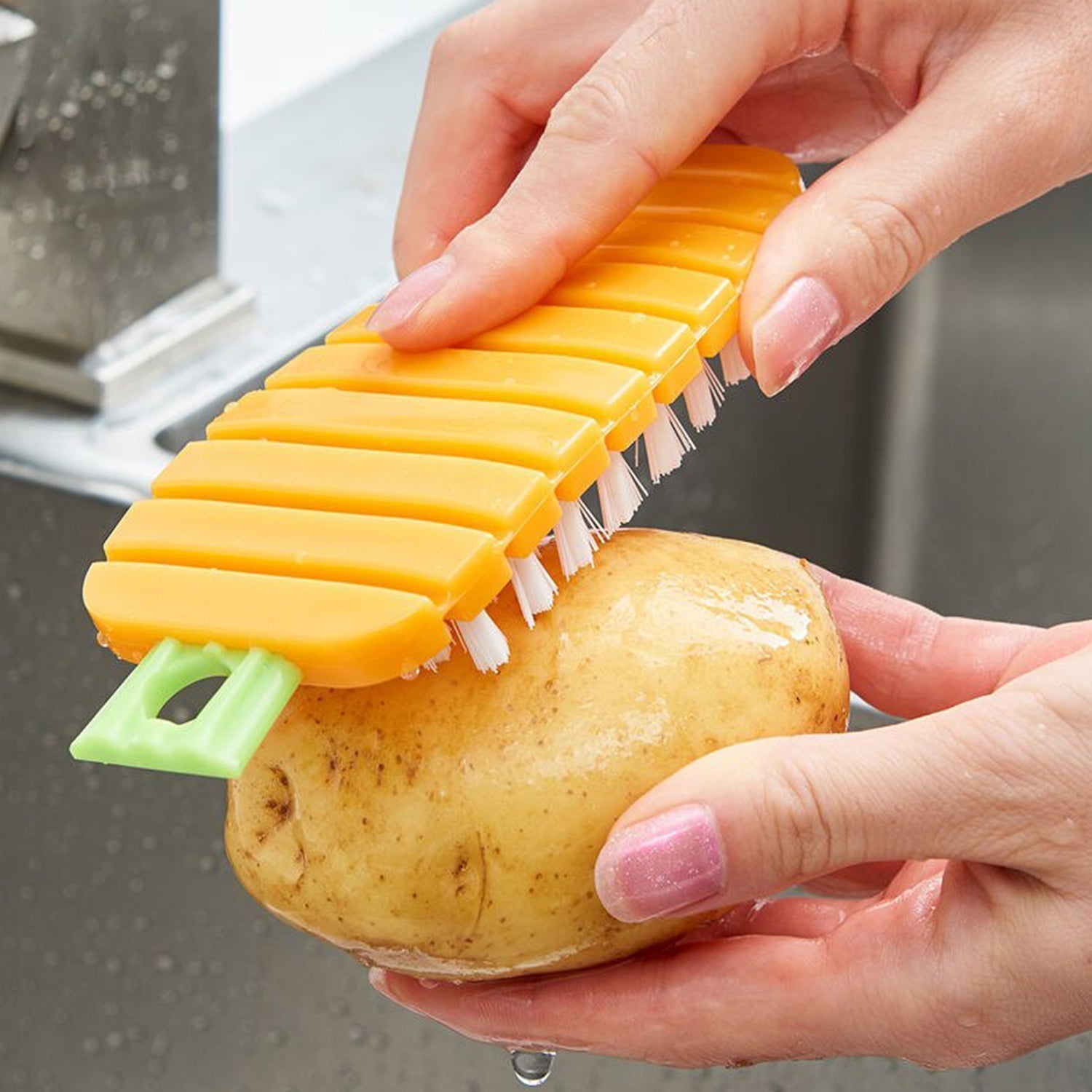 2950 Vegetable Scrubbing Brush, Vegetable Scrubber Nonâ€‘Toxic Fruit Brush Carrot Shape Vegetable Brush for Potato for Vegetable DeoDap