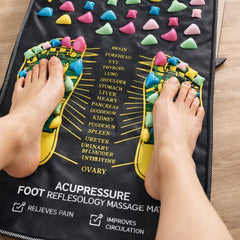 Acupressure Foot Massage Mat with Raised Nodes and Foot Guide (1 Pc 70 x 34cm)