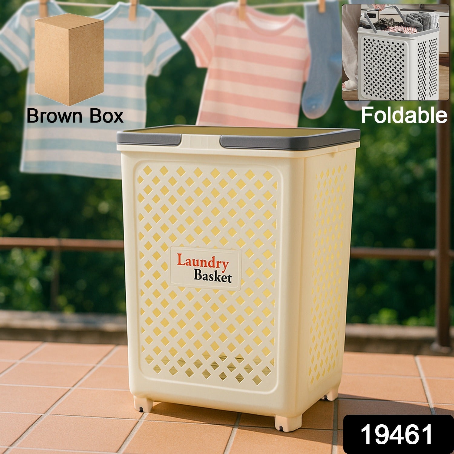 DeoDap Large Foldable Laundry Basket Wheels - lifestyle