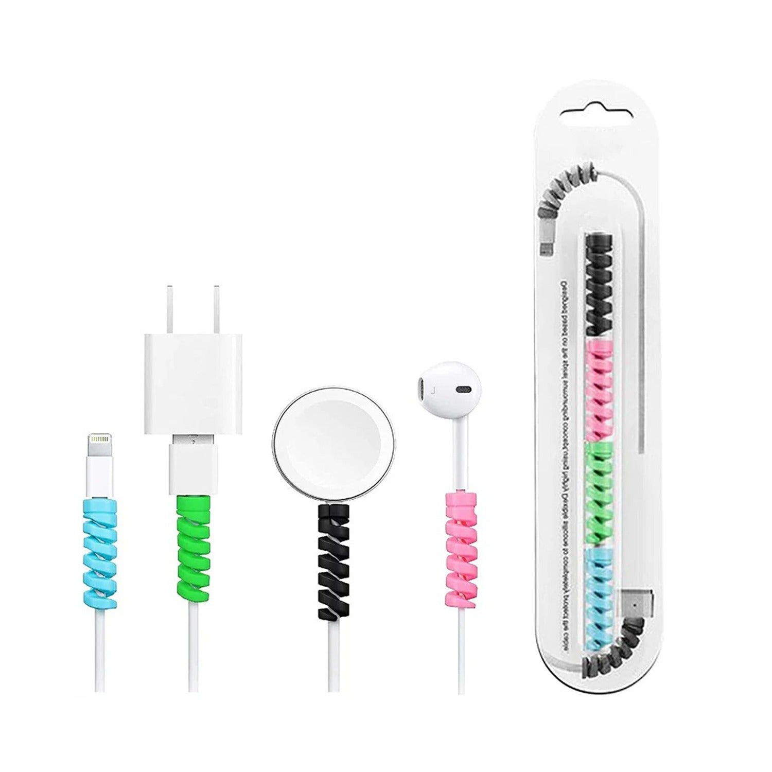 Spiral cable protectors close-up image