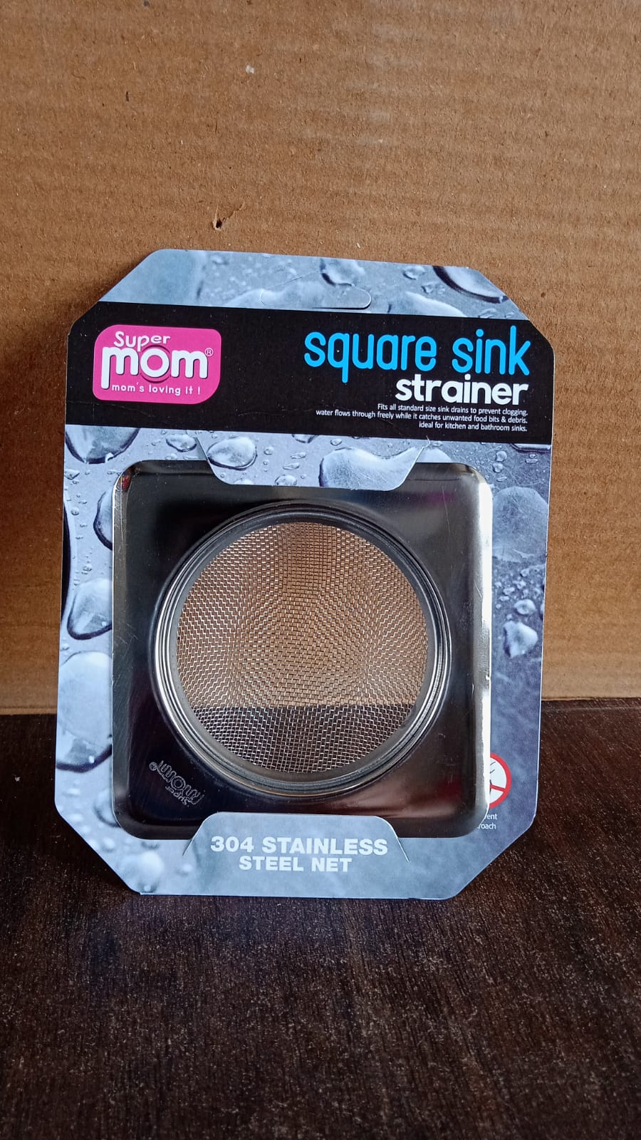 Square stainless steel sink strainer packaging