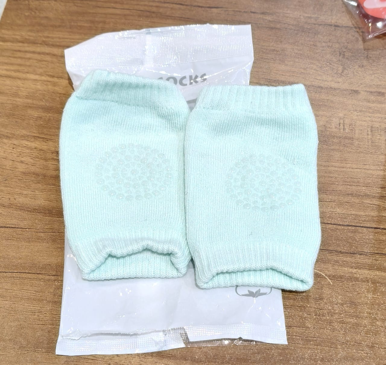 Additional view of mint green toddler leg warmers