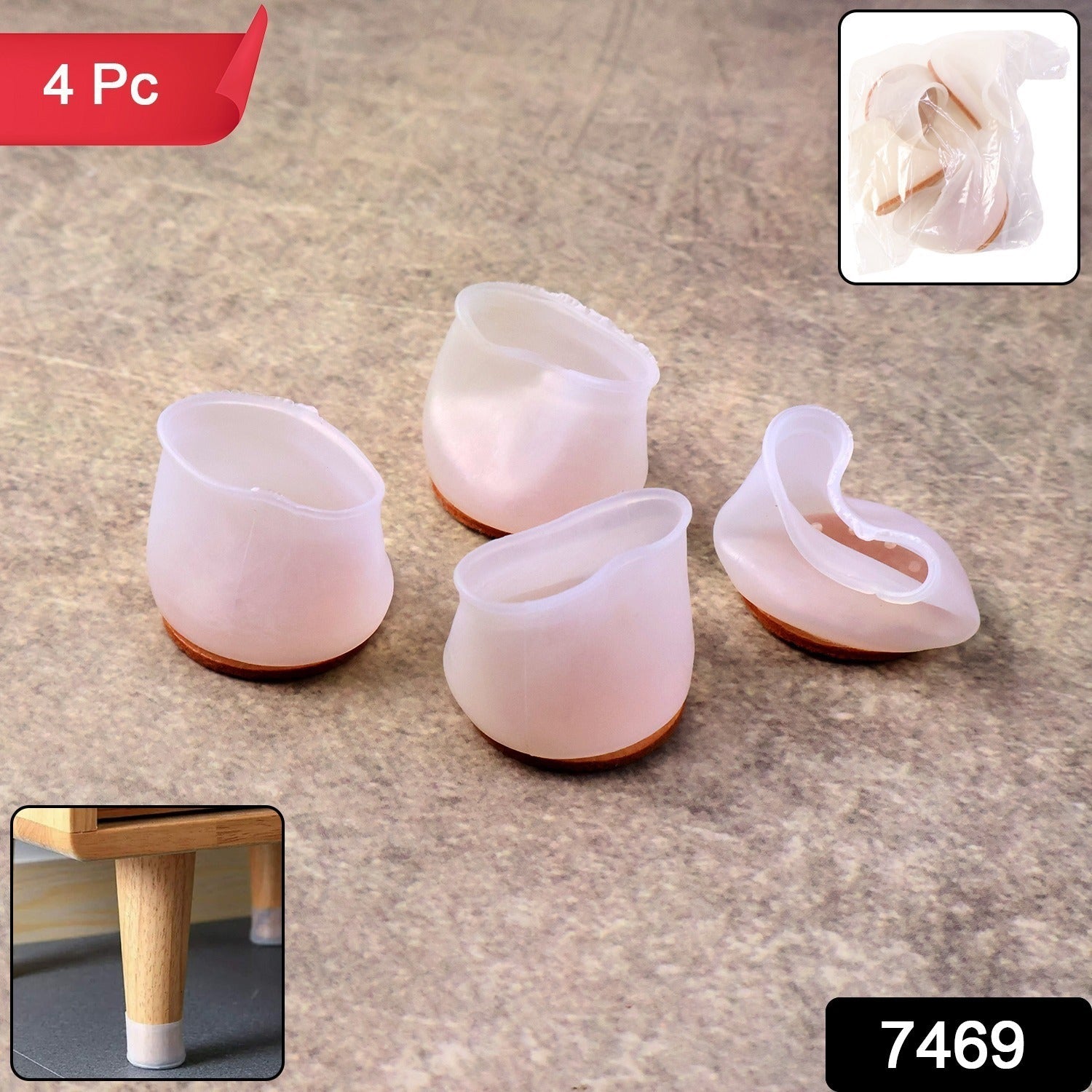 Premium Silicone Furniture Feet Pads (4 Pc Set / Mix Color)