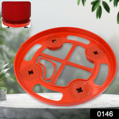 Side view of gas cylinder trolley showing wheels