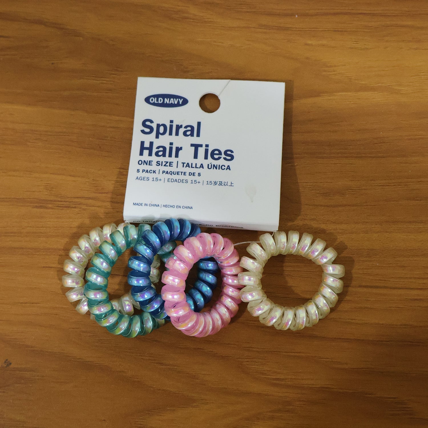 Soft Stretchable Telephone Wire Style Hair Bands Set (5 Pc, Mix Color)