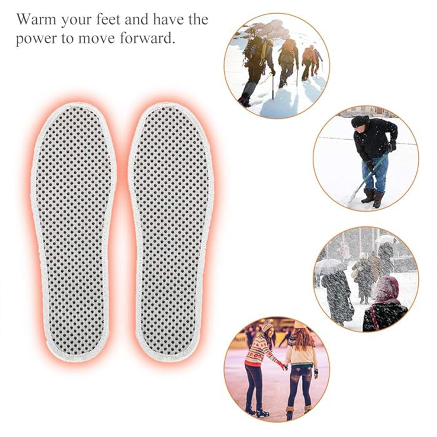 Self-Heating Magnetic Insoles for Men & Women â€“ Warm Tourmaline Shoe Inserts (1 Pair)