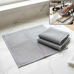 Dual Sided Microfiber Cleaning Towel for Kitchen Countertop Gas Stove (3 Pc Set)
