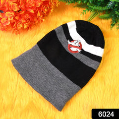 Cap for Winter Woolen Knitted Black Inside Fur Caps (1 Pc / Mix Design & Color)