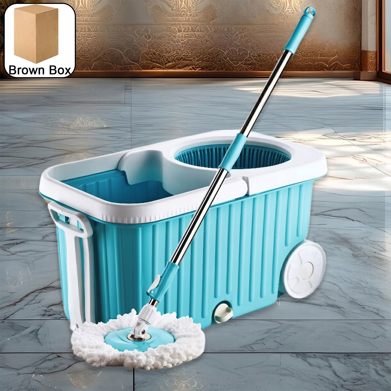 Apex Magic 360Â° Spin Mop with stainless steel spinner and bucket