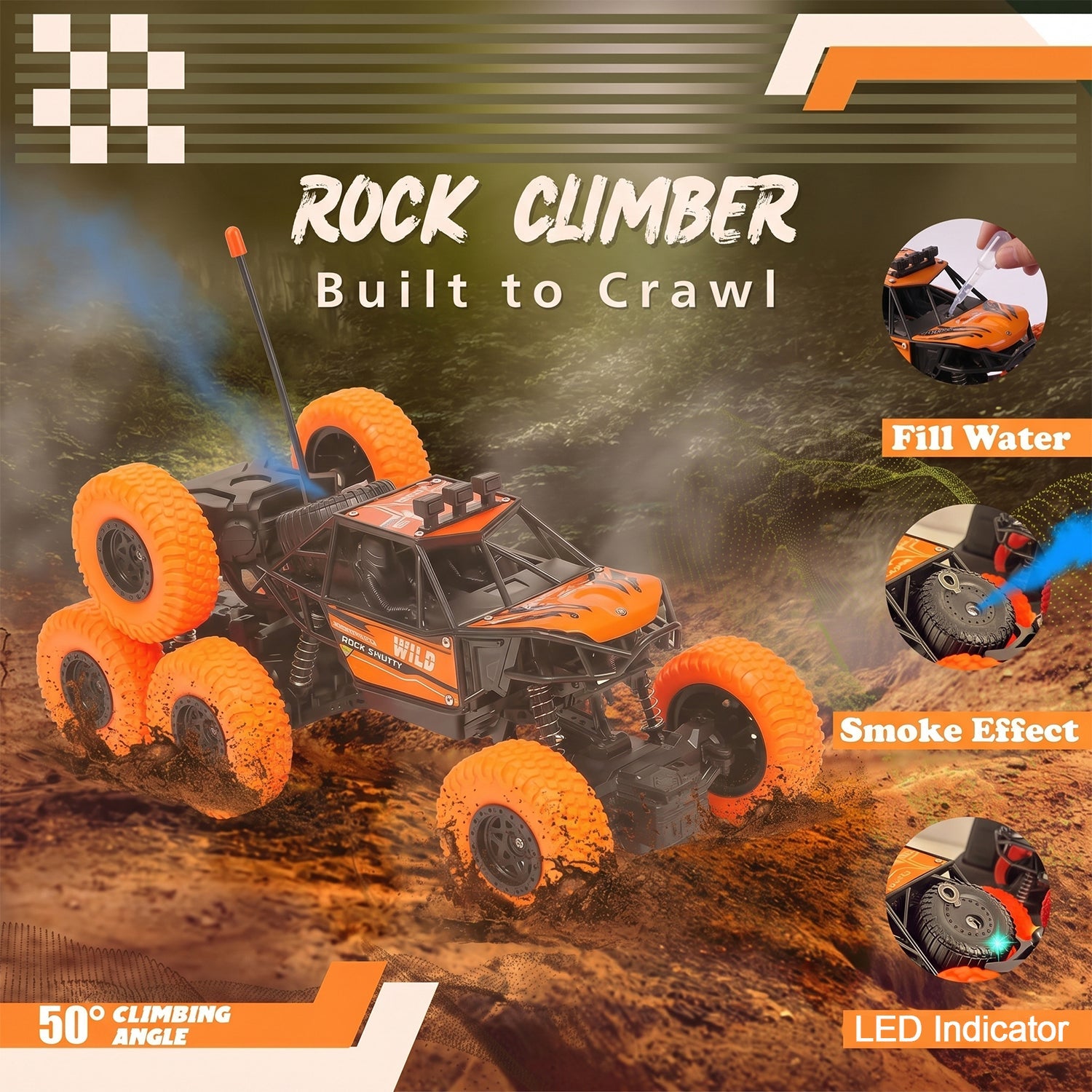 Rock Climber RC car charging setup