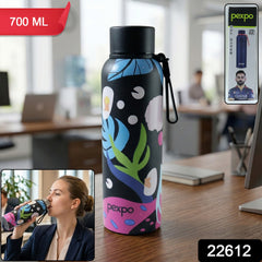 Pexpo Stainless Steel Printed Water Bottle 700 ML Approx (1 Pc)
