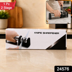 Effortless Two Stage Knife Sharpener with Stable Base