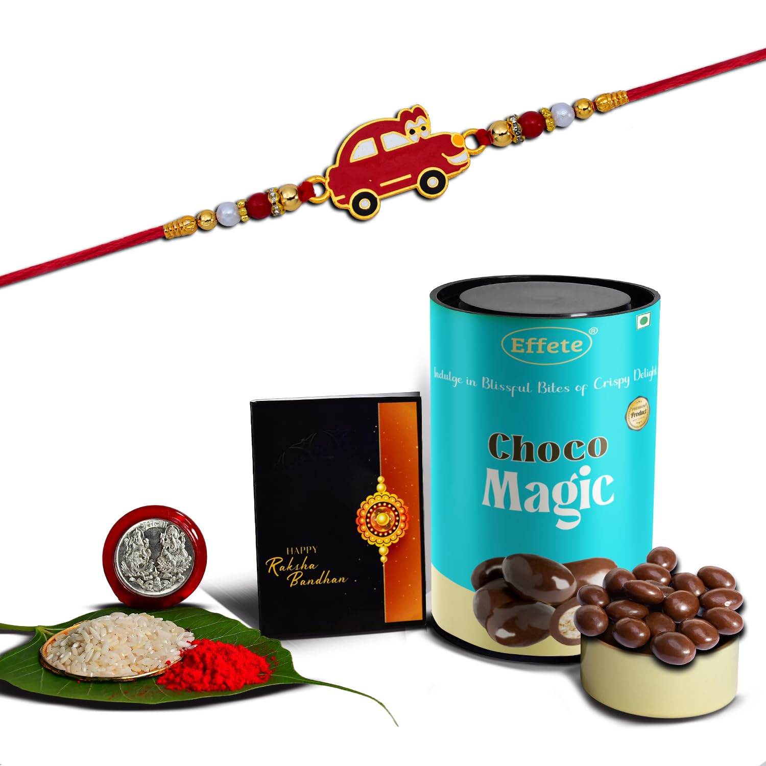 (K1_316_CM) Rakhi Combo with Chocolate Magic, Rakhi & Chocolate for brother, Fancy Rakhis for men stylish, rakhi with gift, Rakhi Combo, Set of 1, Chocolate
