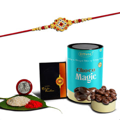 (K1_515_CM) Rakhi Combo & Chocolate Magic | Rakhi & Chocolate for brother | Fancy Rakhis for men stylish | rakhi with gift | Rakhi Combo | Set of 1 | Chocolate