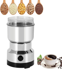Stainless steel mill for herbs, spices, and coffee beans.