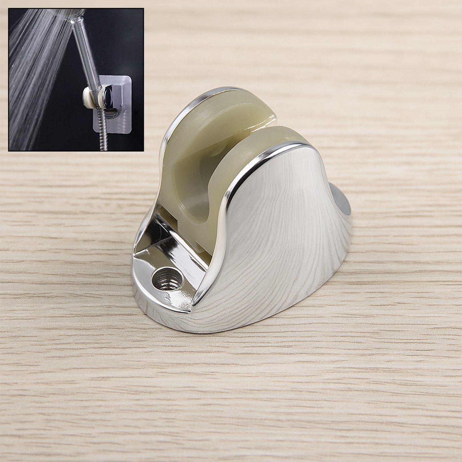 Adjustable hand shower holder with fixing screws