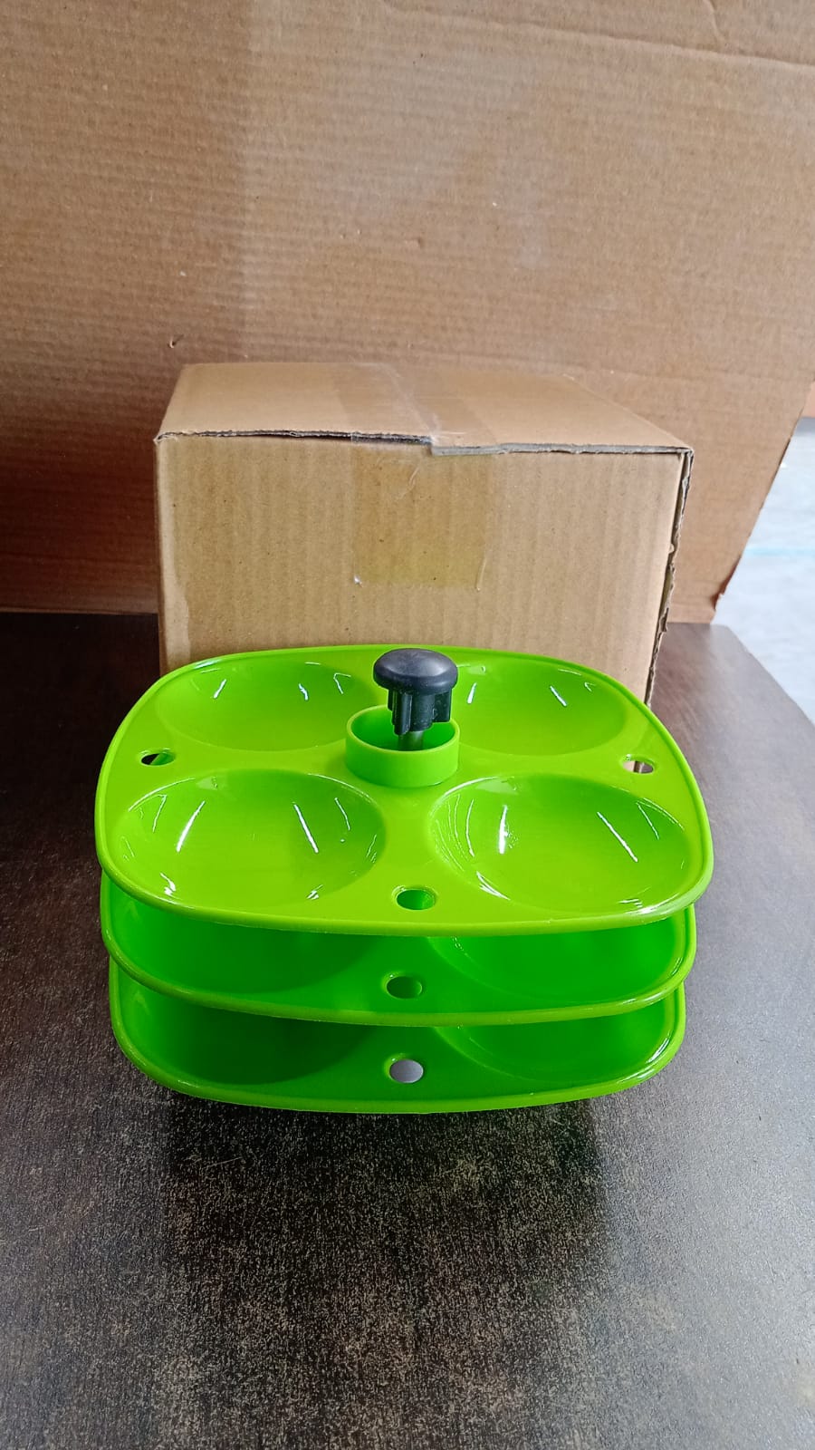3 Layer Idli Stand on a kitchen counter