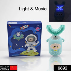 Electric Toothbrush With Light & Music, Kids U-Shaped 360Ã‚Â° USB Rechargeable Plastic Automatic Toothbrush Portable Adjustable Cleaning Whitening Toothbrush with USB Charging Function Plastic + ABS for Kids