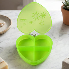 Heart-shaped 4-compartment pill organizer