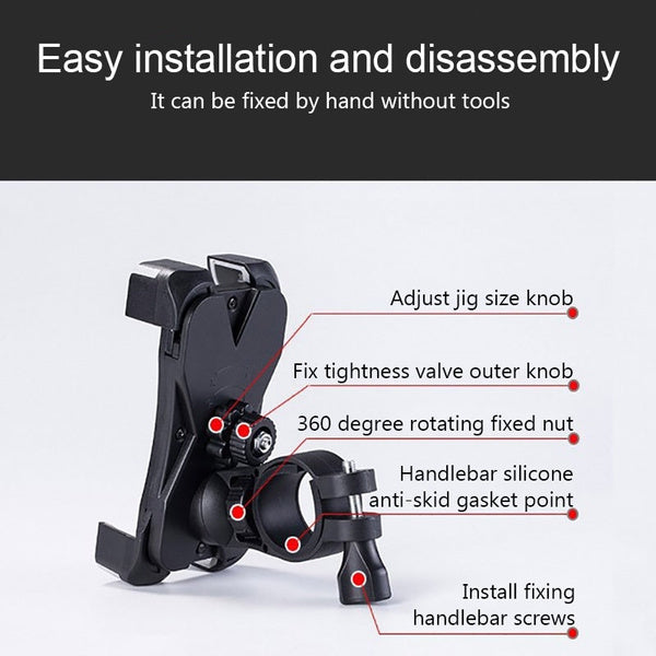 1456 Bike Phone Mount Anti Shake and Stable Cradle Clamp with 360Ãƒâ€šÃ‚Â° Rotation DeoDap