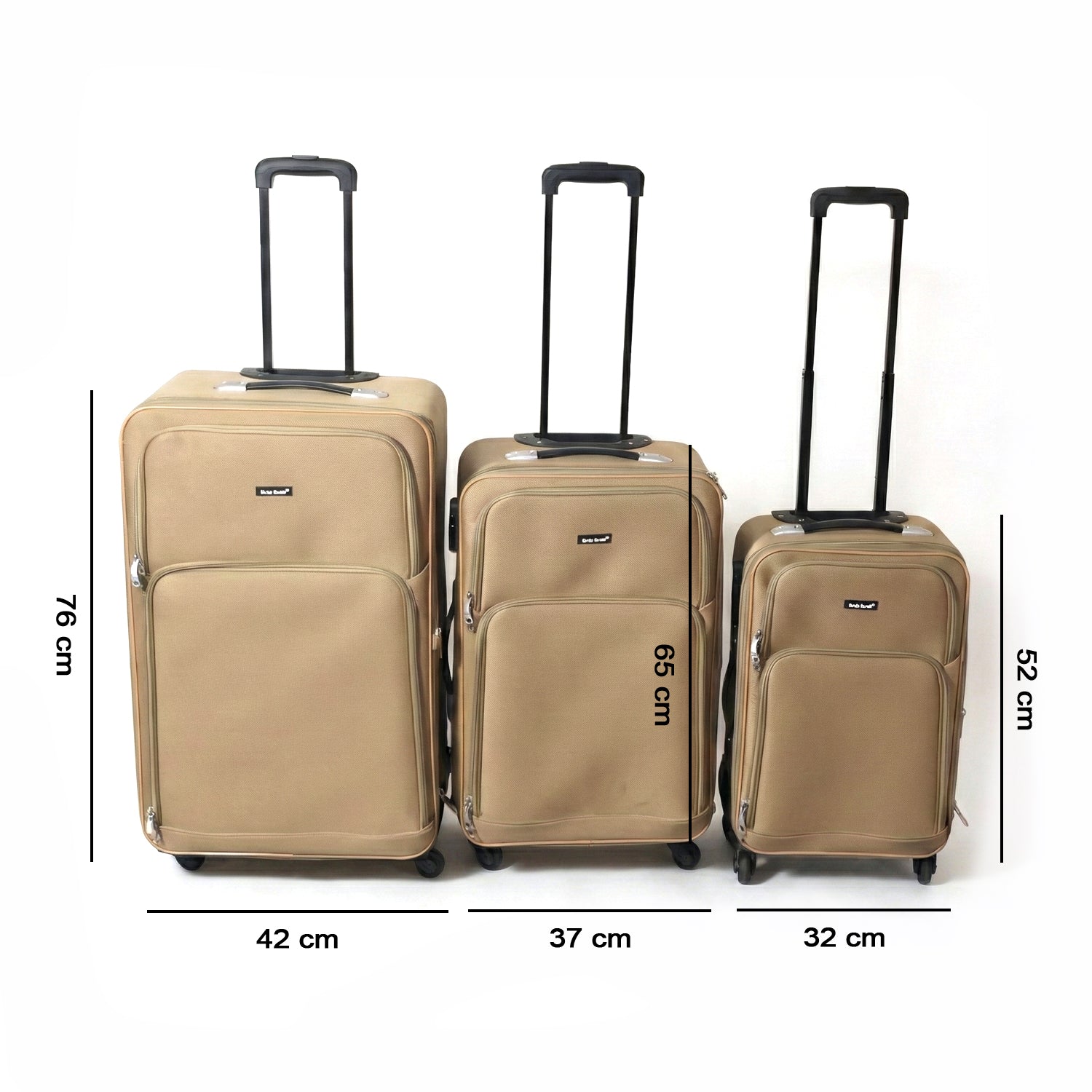 Soft side trolley luggage with secure zipper closure