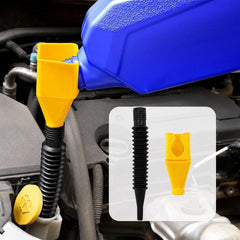 Flexible plastic funnel for automotive fluid transfer.