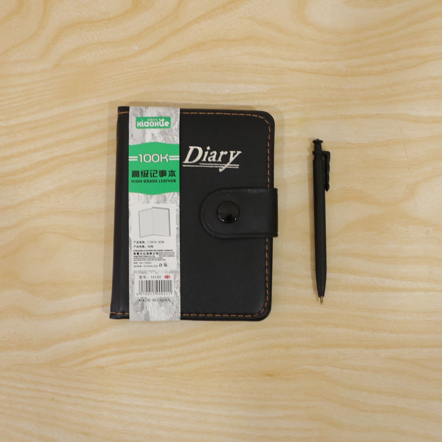 Lined Pocket Notebook Diary with Pen and Snap Closure (1 Pc, 12 x 8 Cm)