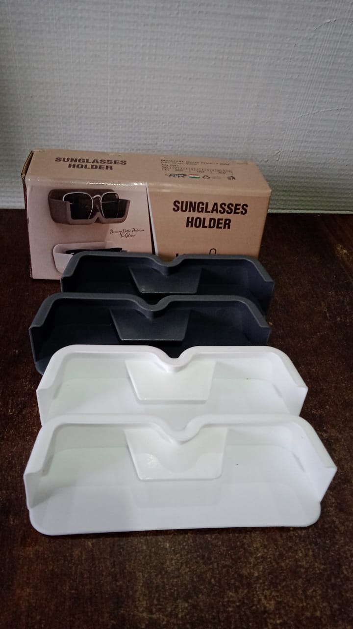Wall mounted sunglasses holders displayed vertically