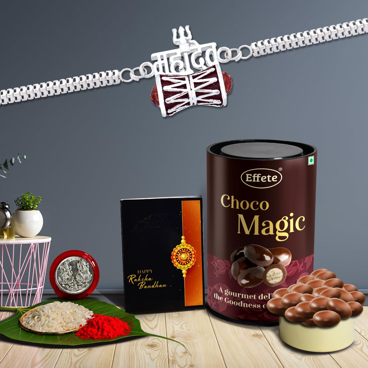 (K1_415_AS) Rakhi Combo with Assorted Chocolate Dryfruits 96gm| Rakhi for brother with gift | Fancy Rakhis for men stylish |rakhi combo for brother | Set of 1 Rakhi | Chocolate |