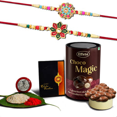 (K2_558+559_EM) Rakhi Combo with Chocolate Magic | Rakhi for brother with gift | Fancy Rakhis for men stylish |rakhi combo for brother | Set of 2 Rakhi |  Chocolate |