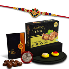 (K1_313_CA32) Rakhi Combo & Chocolate Almonds 32gm| Rakhi & Chocolate for brother | Fancy Rakhis for men stylish | rakhi with gift | Rakhi Combo | Set of 1 | Chocolate