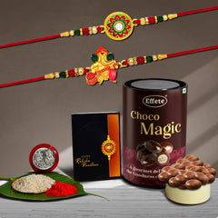 (K2_511+513_EM) Rakhi Combo with Chocolate Magic, Rakhi & Chocolate for brother, Fancy Rakhis for men stylish, rakhi with gift, Rakhi Combo, Set of 2,  Chocolate