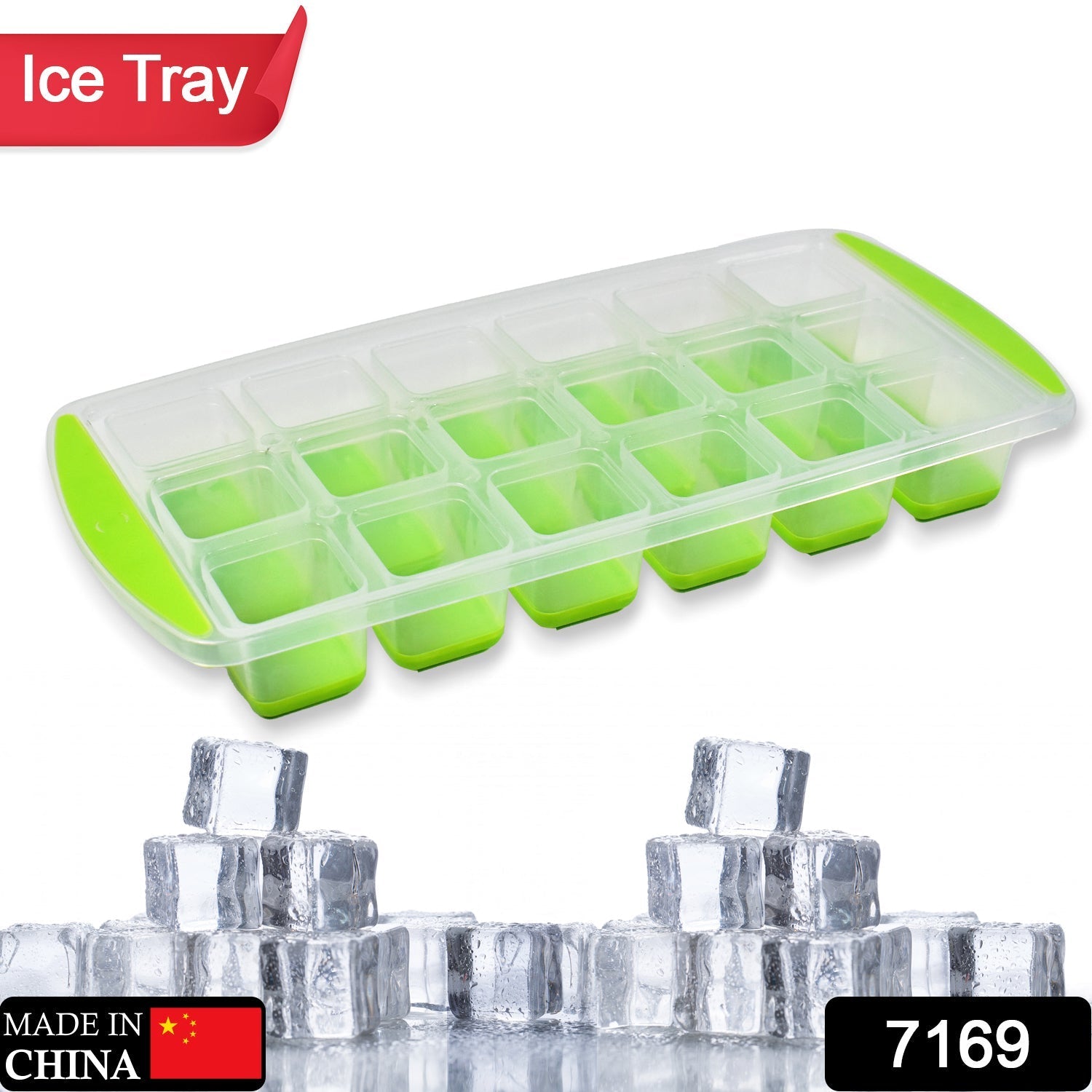 Ice cube tray close-up view