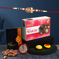 (K1_556_CM32) Rakhi Combo with Chocolate Magic 32gm, Rakhi & Chocolate for brother, Fancy Rakhis for men stylish, rakhi with gift, Rakhi Combo, Set of 1, Chocolate
