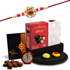 (K1_13_EM32) Rakhi Combo with Chocolate Magic 32gm| Rakhi for brother with gift | Fancy Rakhis for men stylish |rakhi combo for brother | Set of 1 Rakhi | Chocolate |