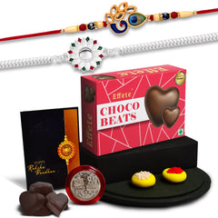 (K2_535+A4_CB32) Rakhi Combo with Chocolate Beats 32gm, stylish rakhi for brother, Rakhi & Chocolate for brother, rakhi brother, rakhi with gift, handmade rakhi, Set of 2 Rakhi