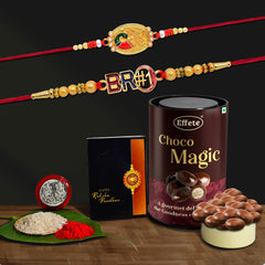 (K2_361+362_EM) Rakhi Combo with Chocolate Magic, Rakhi & Chocolate for brother, Rakhi with chocolate, rakhi with gift, Rakhi Combo, Set of 2 Rakhi, Chocolate