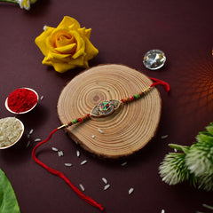 (K1_411_AS) Rakhi Combo with Assorted Chocolate Dryfruits 96gm, Rakhi for brother with gift, chocolate gift pack, rakhi with Chocolate Gift Hemper, Fancy Rakhis for men, Set of 1 Rakhi