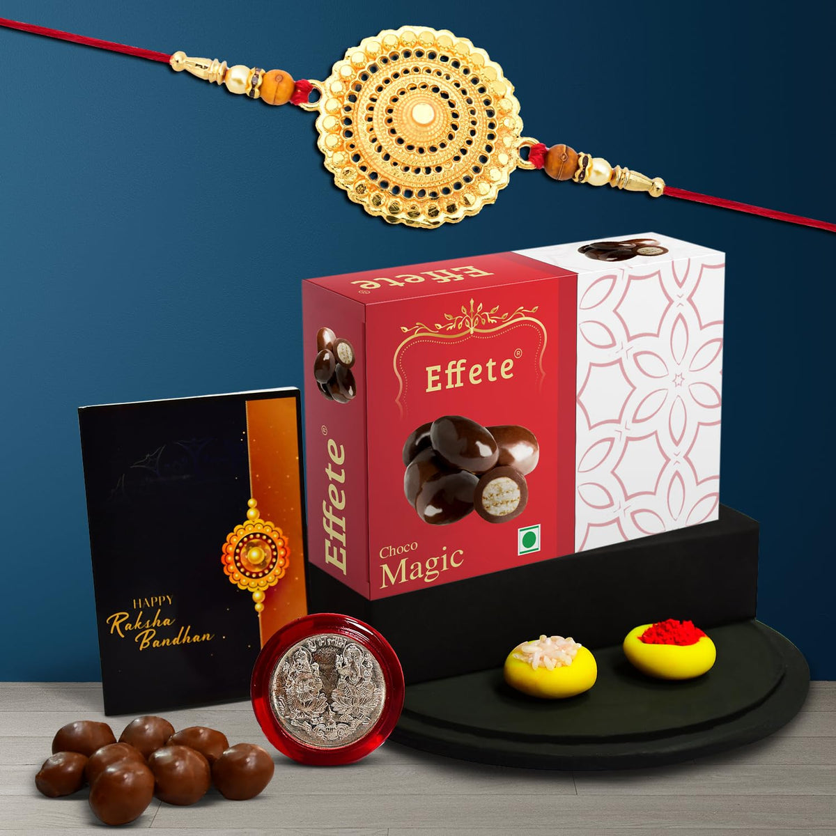 (K1_402_EM32) Rakhi Combo with Chocolate Magic 32gm, Rakhi & Chocolate for brother, Rakhi with chocolate, rakhi with gift, Rakhi Combo, Set of 1 Rakhi, Chocolate