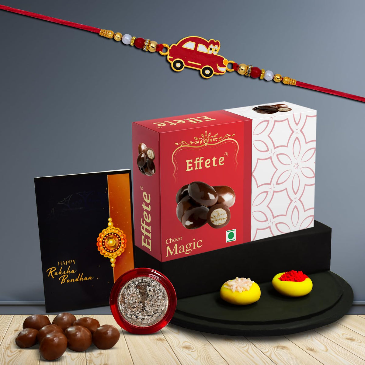 (K1_316_EM32) Rakhi Combo & Chocolate Magic 32gm| Rakhi & Chocolate for brother | Fancy Rakhis for men stylish | rakhi with gift | Rakhi Combo | Set of 1 | Chocolate