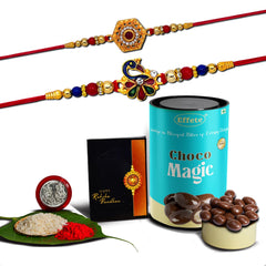 (K2_314+315_CM) Rakhi Combo with Chocolate Magic, Rakhi & Chocolate for brother, Rakhi with chocolate, rakhi with gift, Rakhi Combo, Set of 2 Rakhi, Chocolate