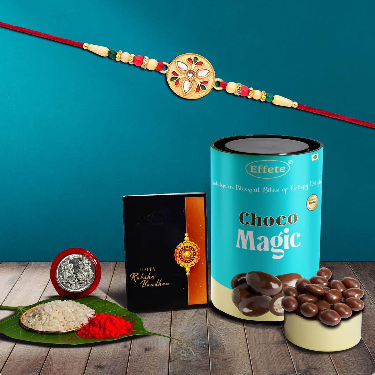 (K1_508_CM) Rakhi Combo with Chocolate Magic, Rakhi & Chocolate for brother, Rakhi with chocolate, rakhi with gift, Rakhi Combo, Set of 1 Rakhi, Chocolate