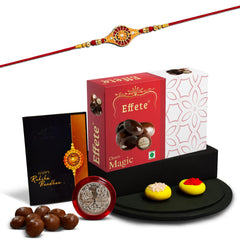 (K1_325_EM32) Rakhi Combo with Chocolate Magic 32gm | stylish rakhi for brother | Rakhi & Chocolate for brother | rakhi brother | rakhi with gift | handmade rakhi | Set of 1