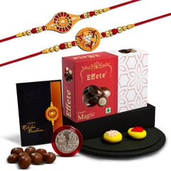 (K2_324+325_EM32) Rakhi Combo with Chocolate Magic 32gm, Rakhi & Chocolate for brother, Fancy Rakhis for men stylish, rakhi with gift, Rakhi Combo, Set of 2, Chocolate